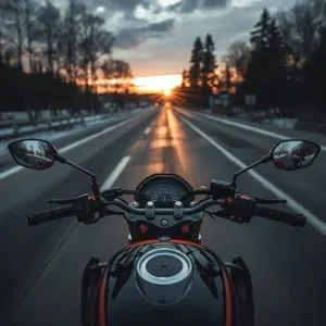 Motorradfahrer im Winter besser sehen