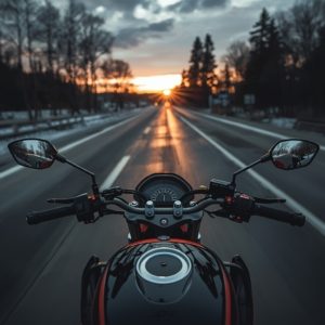 Motorradfahrer im Winter besser sehen