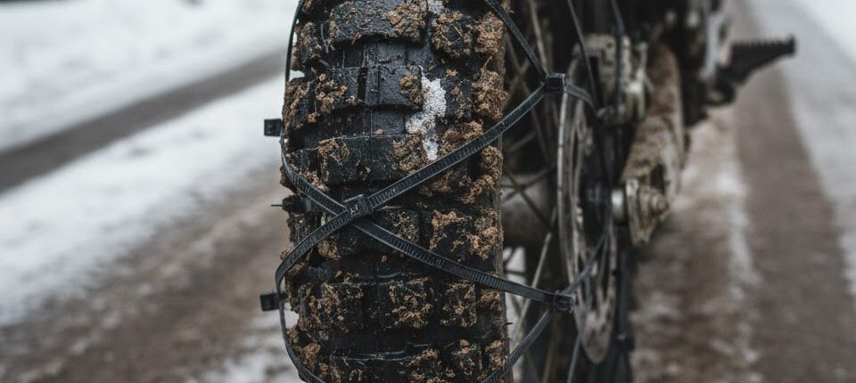 Schneekette aus Kabelbindern herstellen