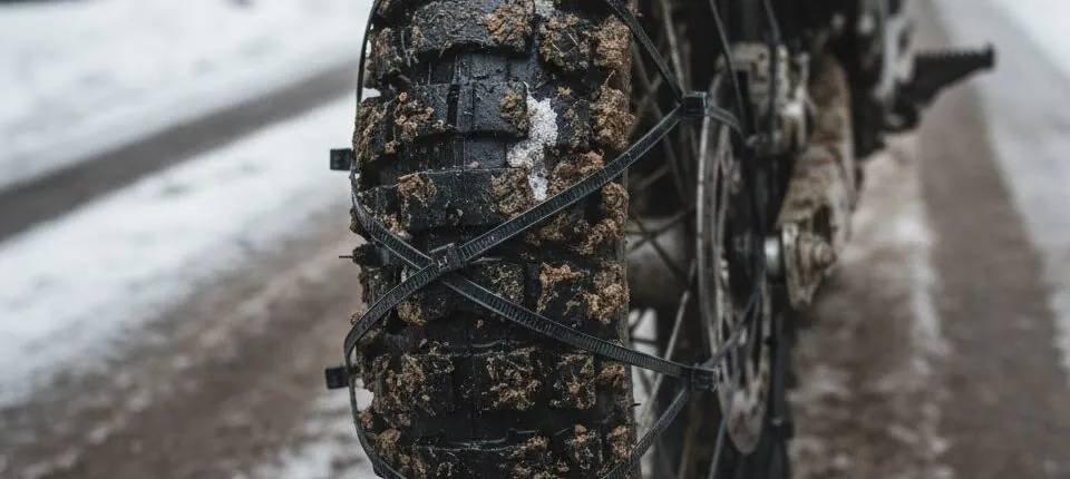 Schneekette aus Kabelbindern herstellen