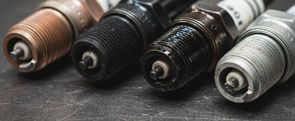 Die verschiedenen Zustände einer Motorrad Zündkerze