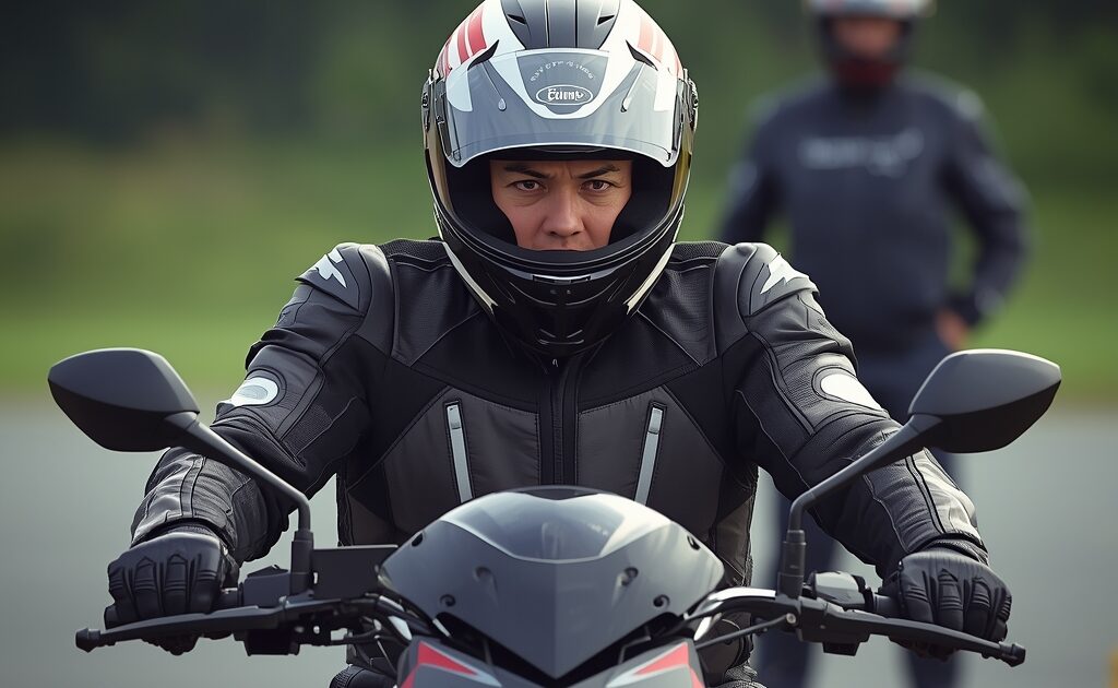 Die ersten Fahrstunden stehen an - Fahrlehrer und Schüler auf dem Übungsplatz