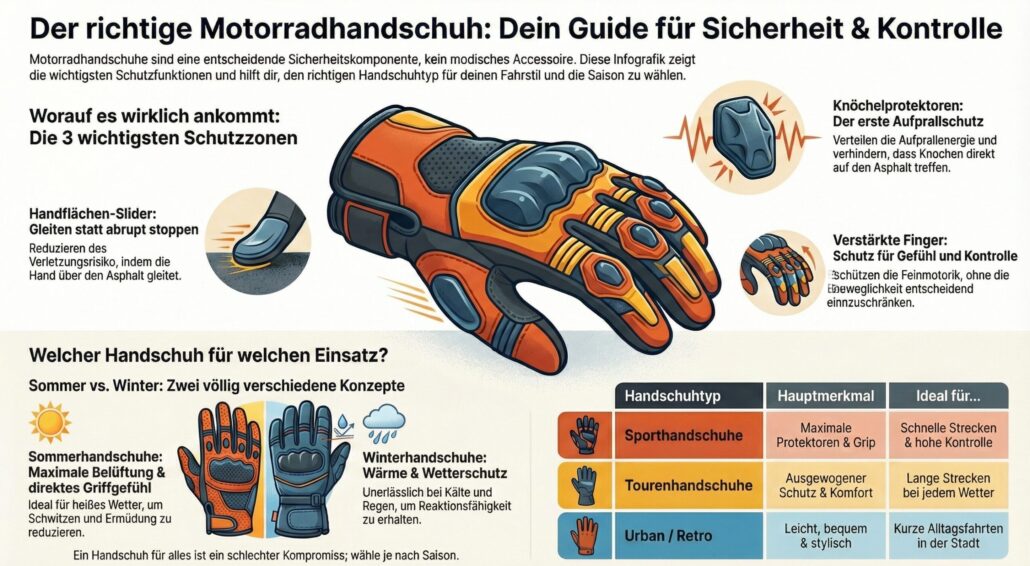 Welcher Motorradhandschuh für Dich die richtige Wahl ist - Infografik